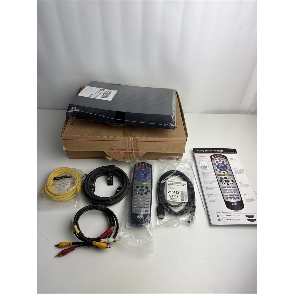 DISH Network ViP211z HD Satellite TV Receiver Box with Remote Cables Bundle